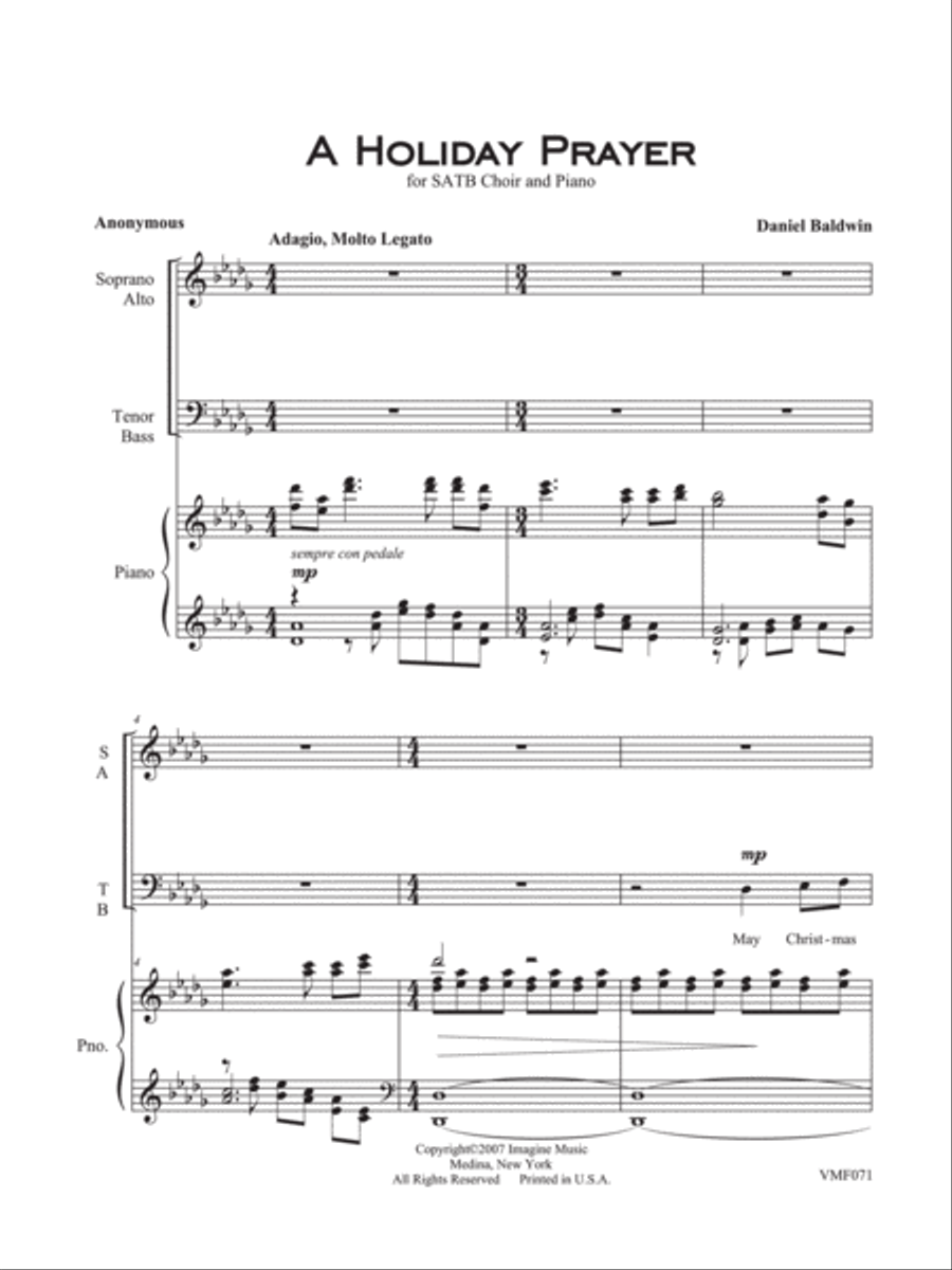 A Holiday Prayer 4-Part scores gallery preview page 3