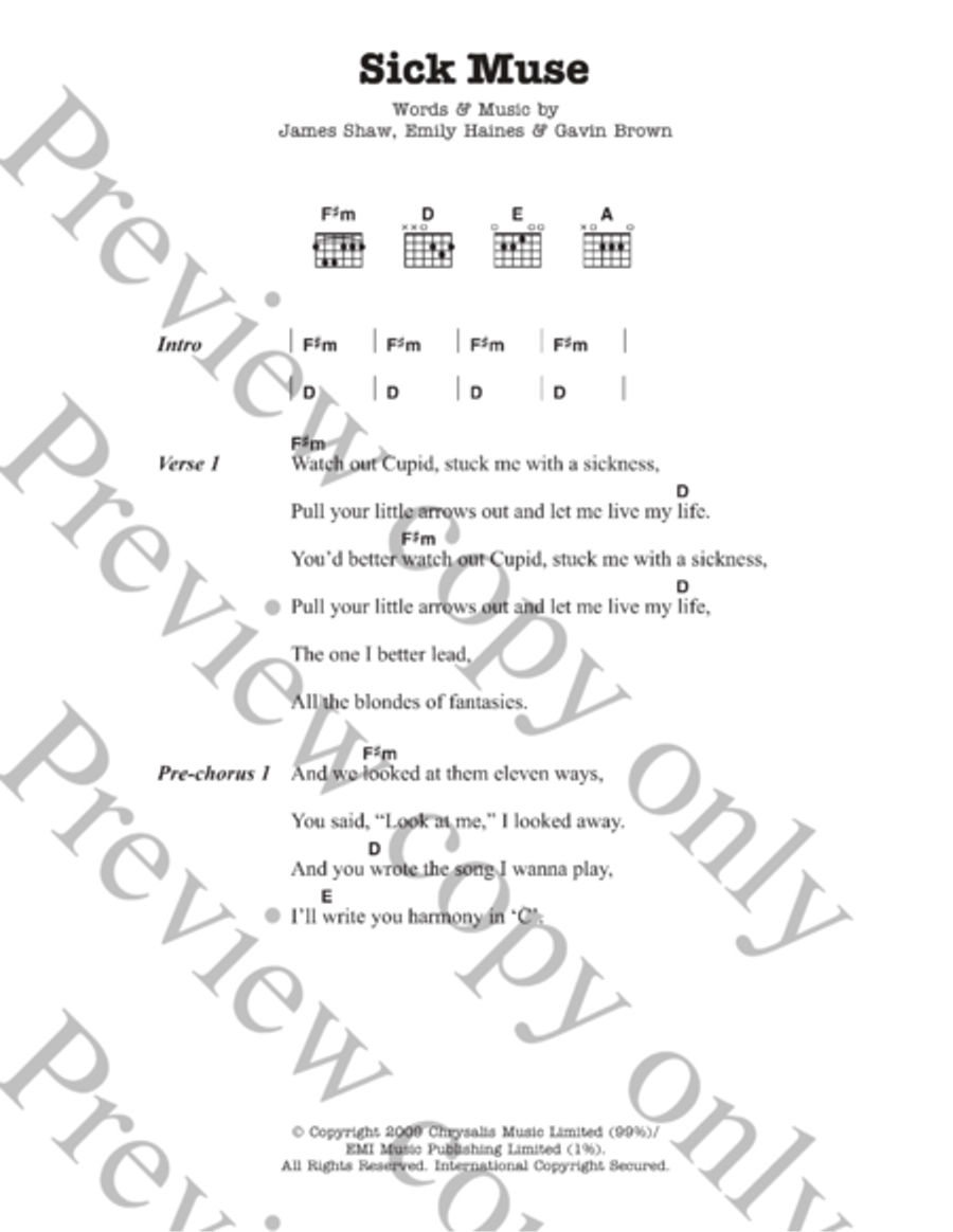 Sick Muse Sick Muse Guitar scores gallery preview page 1