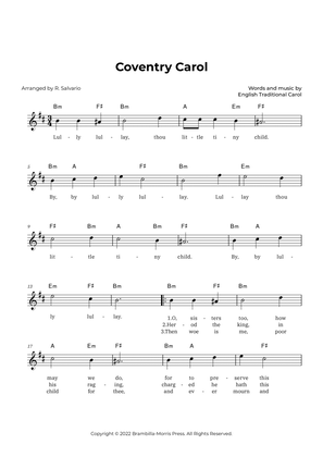 Coventry Carol (Key of B Minor)