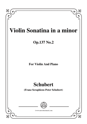 Book cover for Schubert-Violin Sonatina in a minor,Op.137 No.2