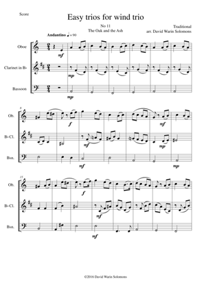 The Oak and the Ash (A North country maid) for wind trio (oboe, clarinet, bassoon)