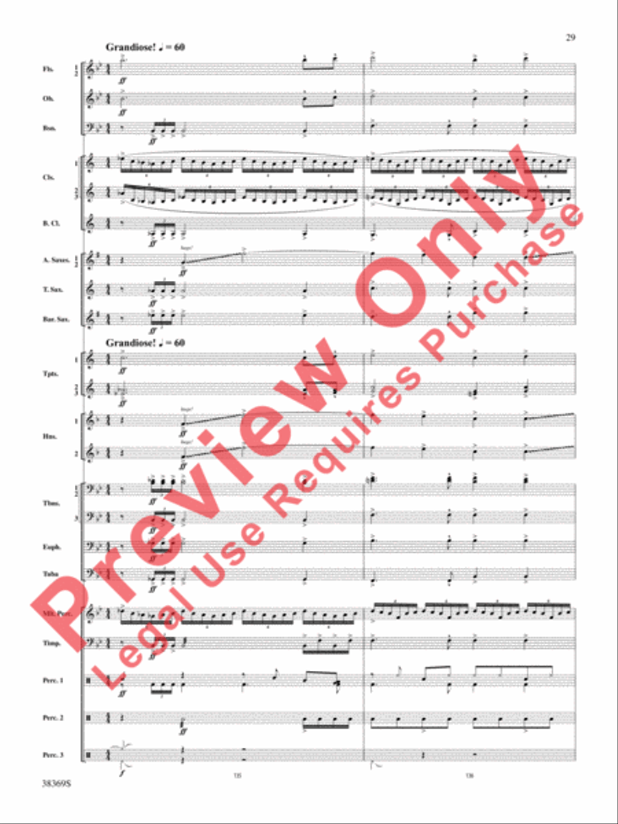 Man of La Mancha Concert Band scores gallery preview page 30