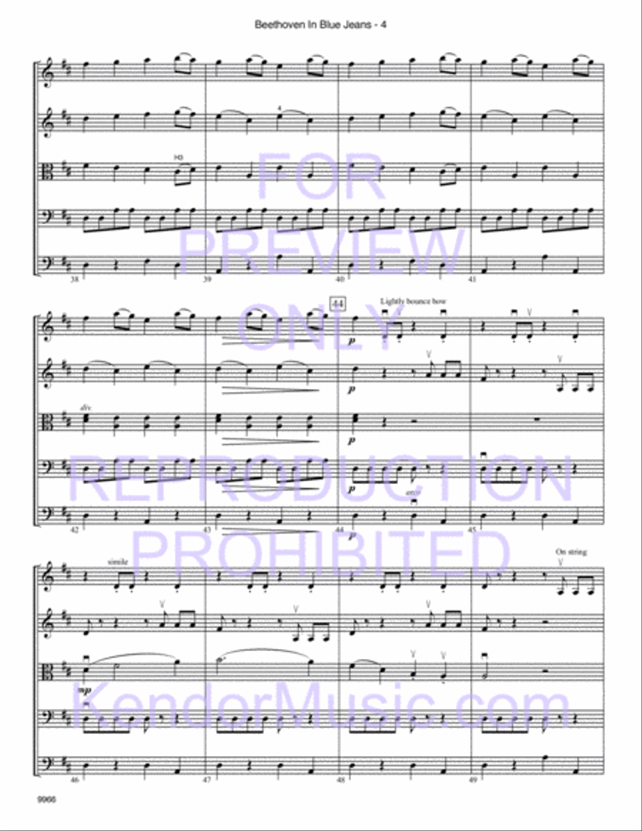 Beethoven In Blue Jeans String Orchestra scores gallery preview page 6