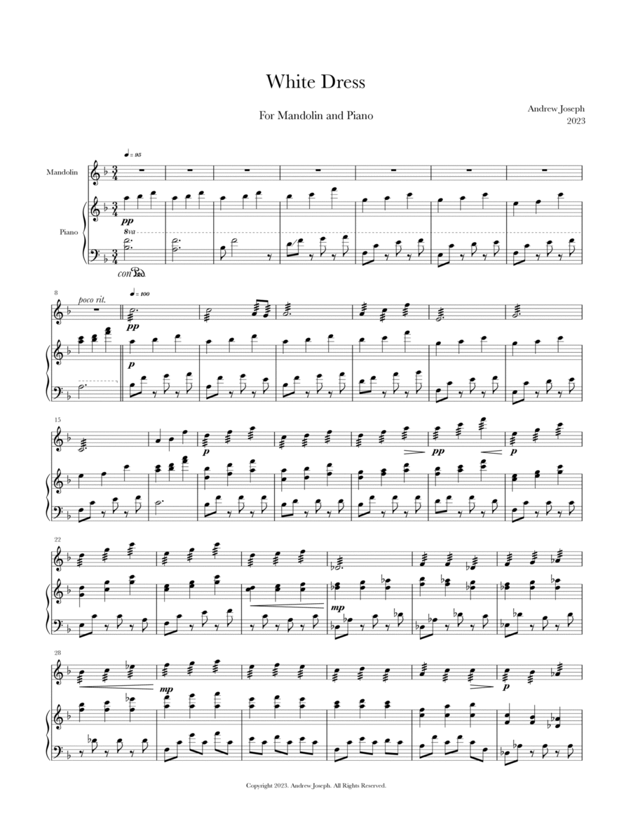 White Dress Chamber Music scores gallery preview page 1