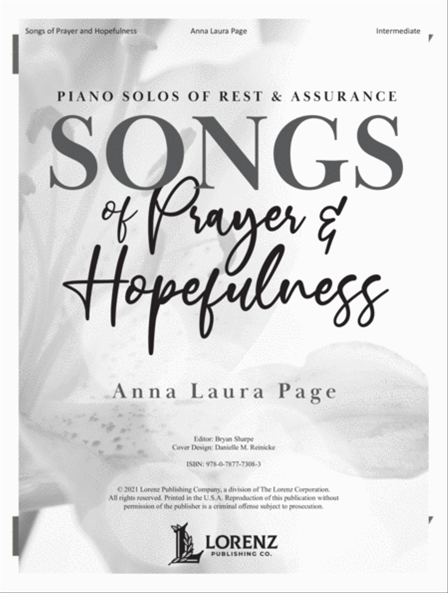Songs of Prayer and Hopefulness Piano Solo scores gallery preview page 2