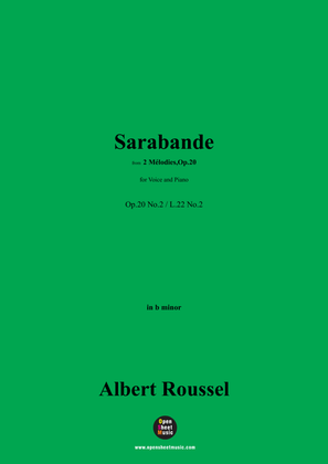 Book cover for A. Roussel-Sarabande,Op.20 No.2,in b minor