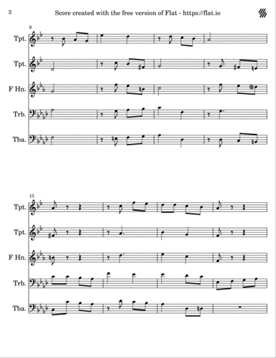 O Salutaris Hostia O Salutaris Hostia Brass Ensemble scores gallery preview page 2