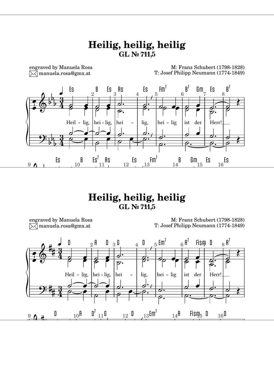 Heilig, heilig, heilig (Gotteslob 711 Nr. 5) Piano Method scores gallery preview page 1