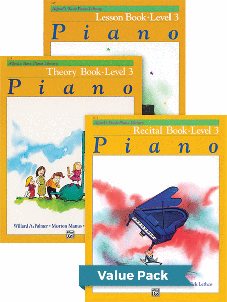 Alfred's Basic Piano Library Lesson, Theory, Recital 3 (Value Pack)