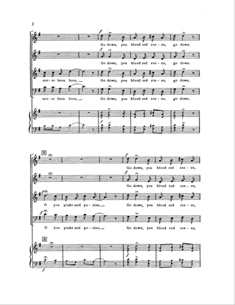 Two Chanties: 1. Blood Red Roses: 2. Shenandoah 4-Part scores gallery preview page 9