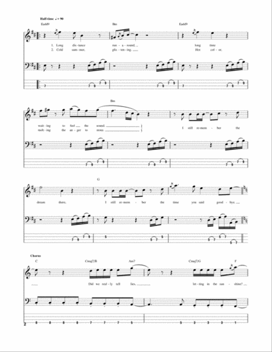 Long Distance Run Around Guitar Tablature scores gallery preview page 2