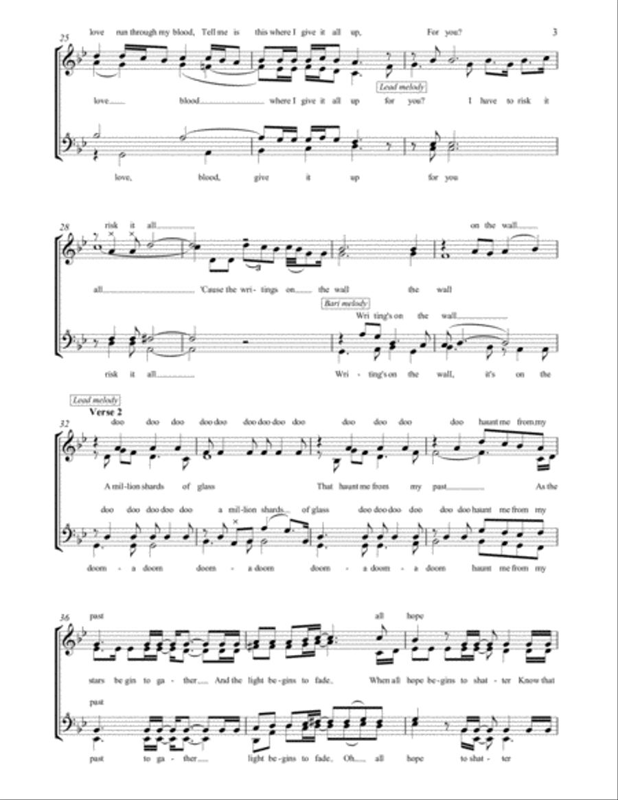 Writing's On The Wall from the film SPECTRE SSAA scores gallery preview page 3