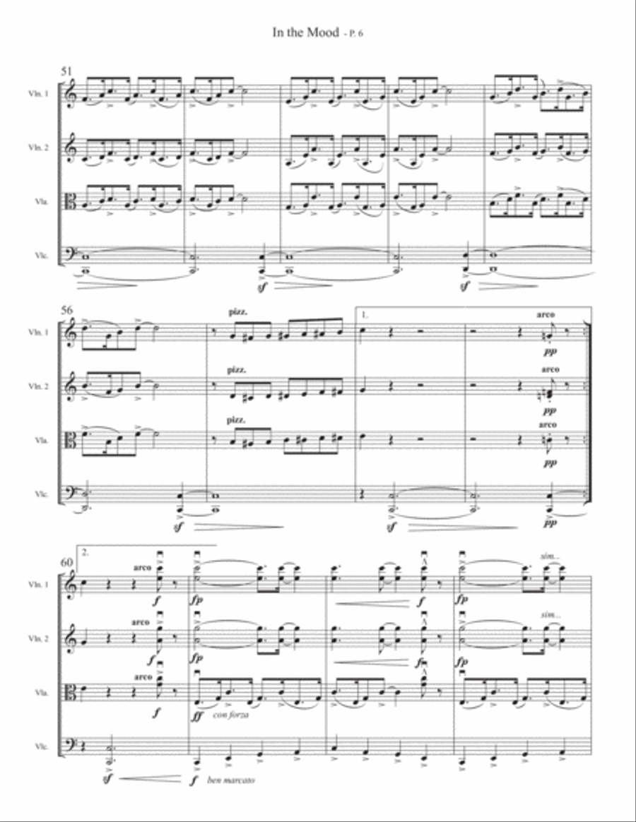 In The Mood String Quartet scores gallery preview page 6