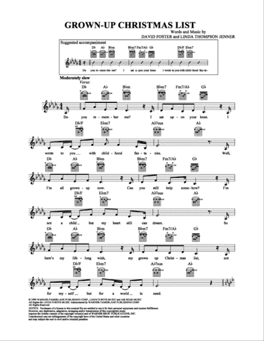 Grown-Up Christmas List Grown-Up Christmas List School and Community scores gallery preview page 1