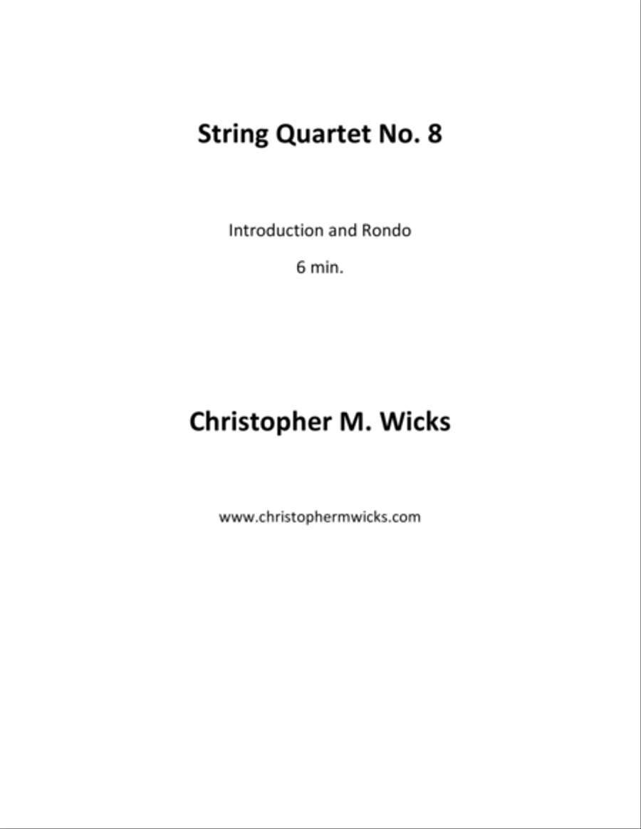 String Quartet No. 8 String Quartet scores gallery preview page 1