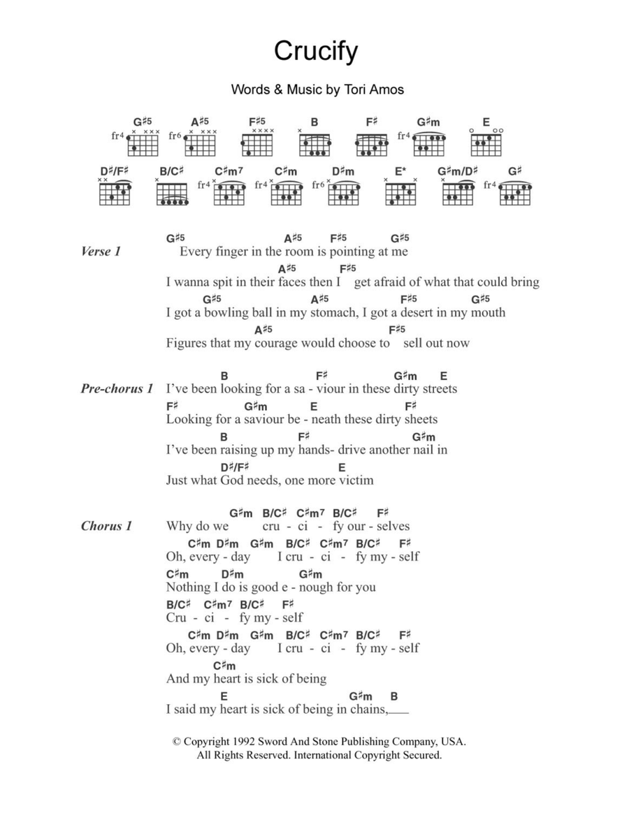 Crucify Acoustic Guitar scores gallery preview page 1