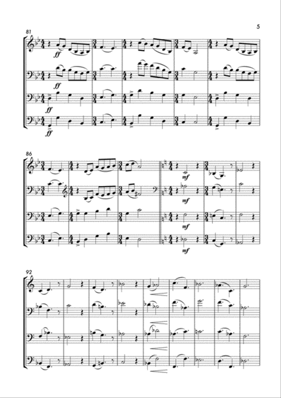Anne 2 (Cello Quartet) String Quartet scores gallery preview page 6