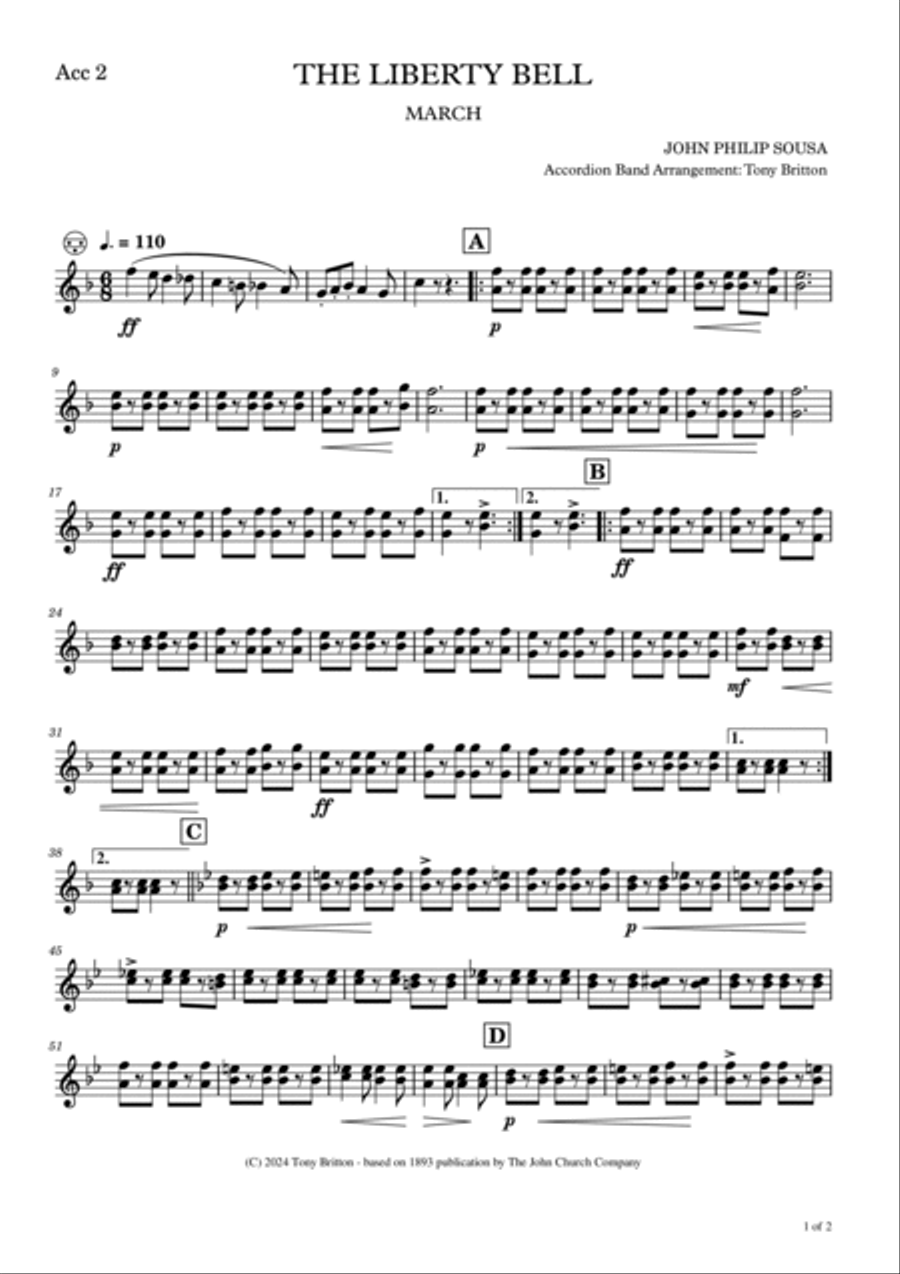 The Liberty Bell - Accordion Band/Orchestra (Parts) Accordion scores gallery preview page 4