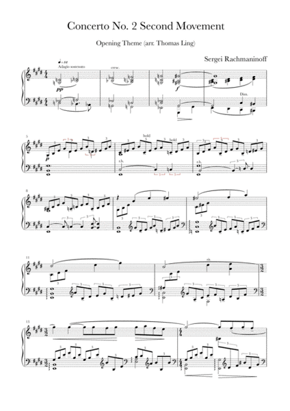 Rachmaninoff Concerto no. 2 second movement theme