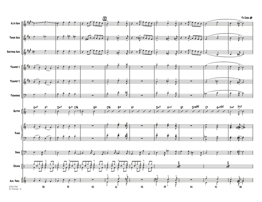 St. Thomas - Full Score St. Thomas - Full Score Jazz Ensemble scores gallery preview page 6