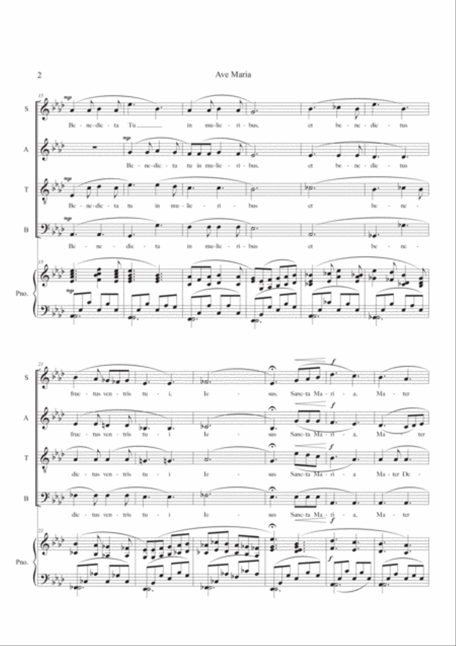 Ave Maria 4-Part scores gallery preview page 2