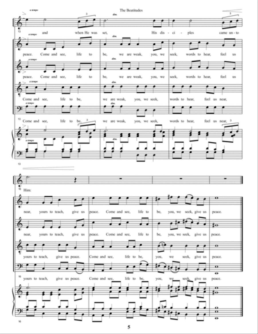 The Beatitudes - A Cantata 4-Part scores gallery preview page 5
