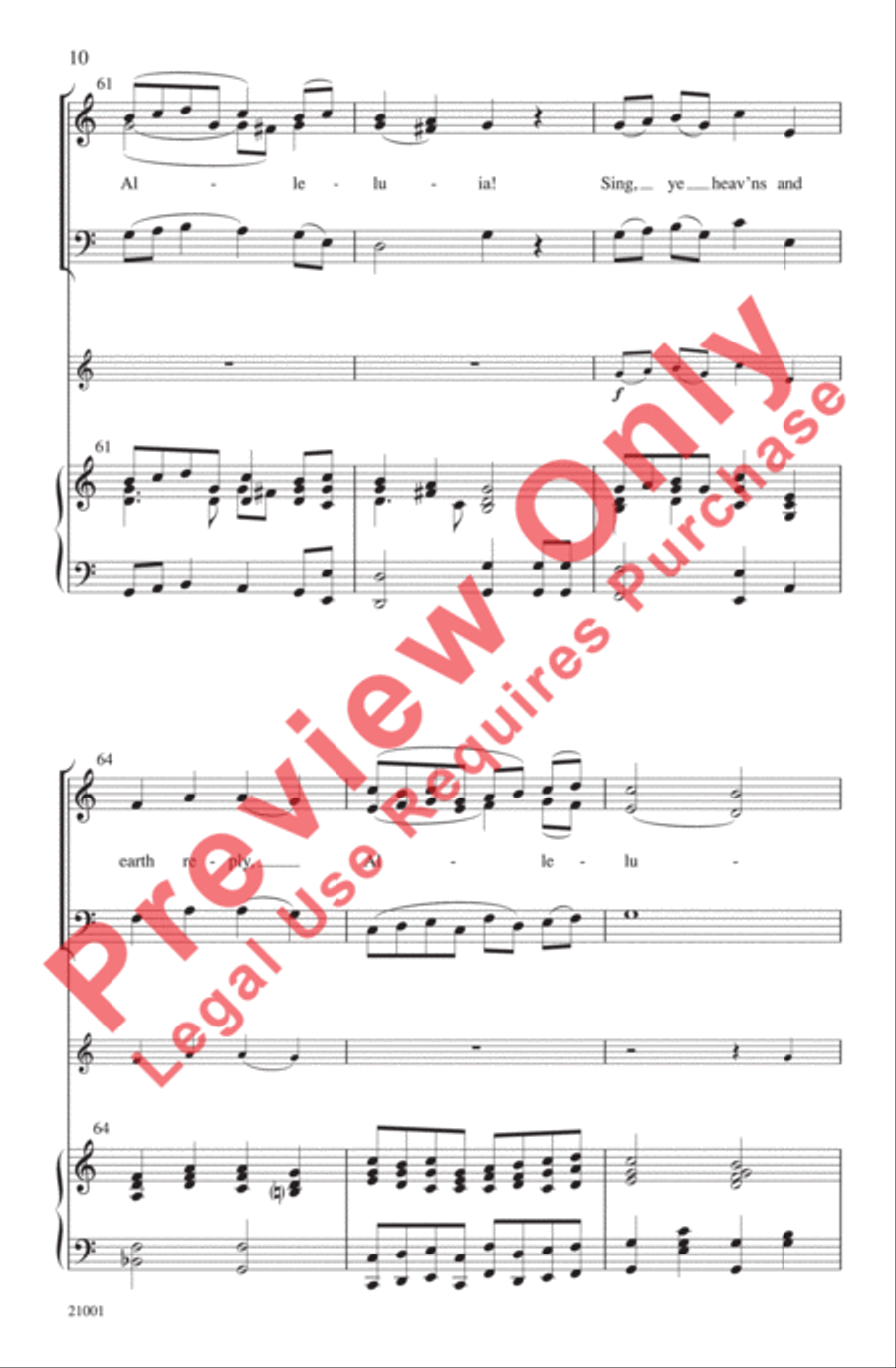 Risen Today! (An Easter Medley) 3-Part scores gallery preview page 10