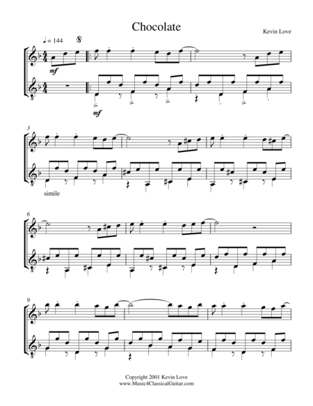 Chocolate (Flute and Guitar) - Score and Parts image number null