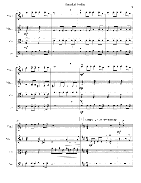 Hanukkah Medley for String Quartet image number null