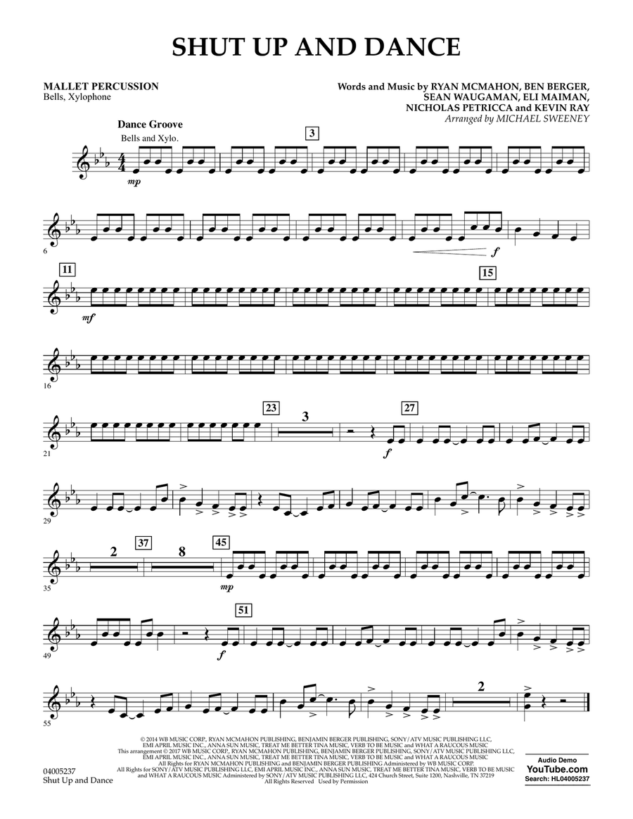 Shut Up and Dance - Mallet Percussion Concert Band scores gallery preview page 1