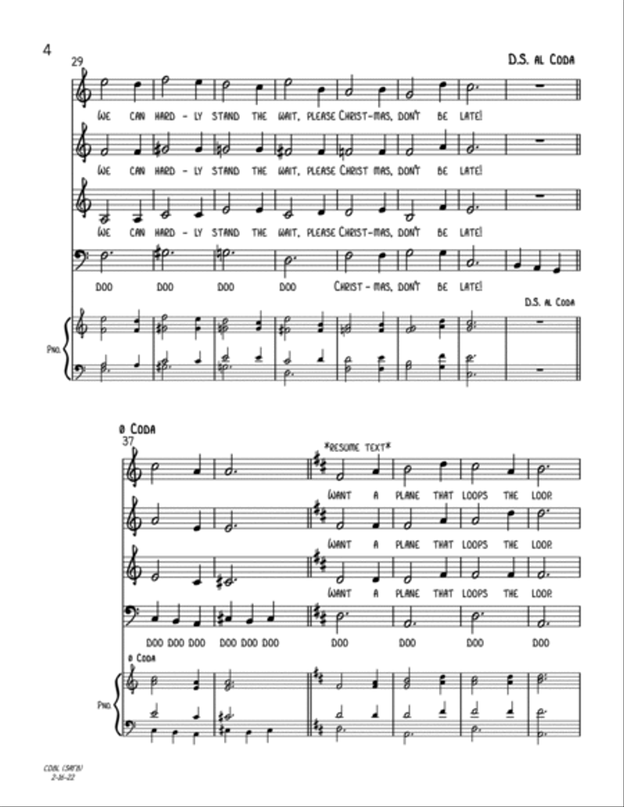 The Chipmunk Song The Chipmunk Song 4-Part scores gallery preview page 4