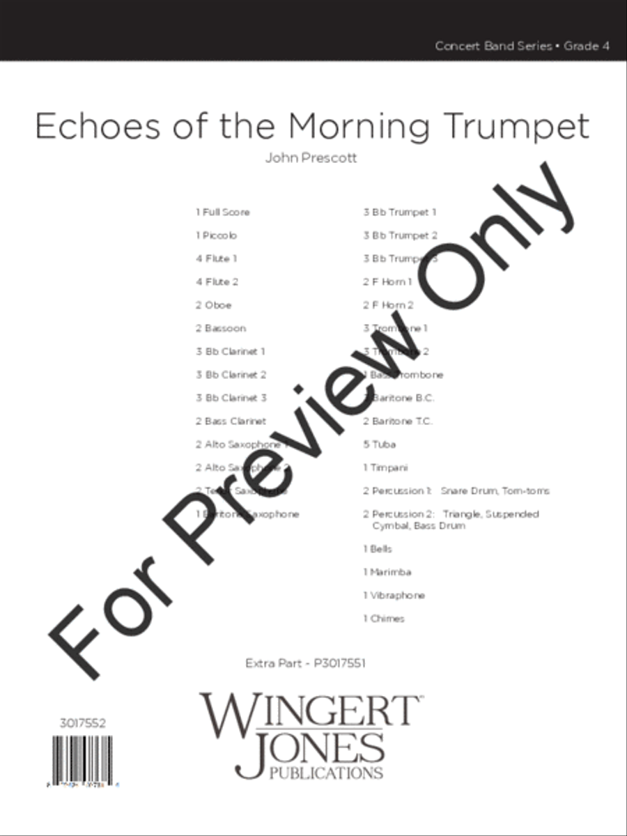 Echoes of the Morning Trumpet (Score) Concert Band scores gallery preview page 2