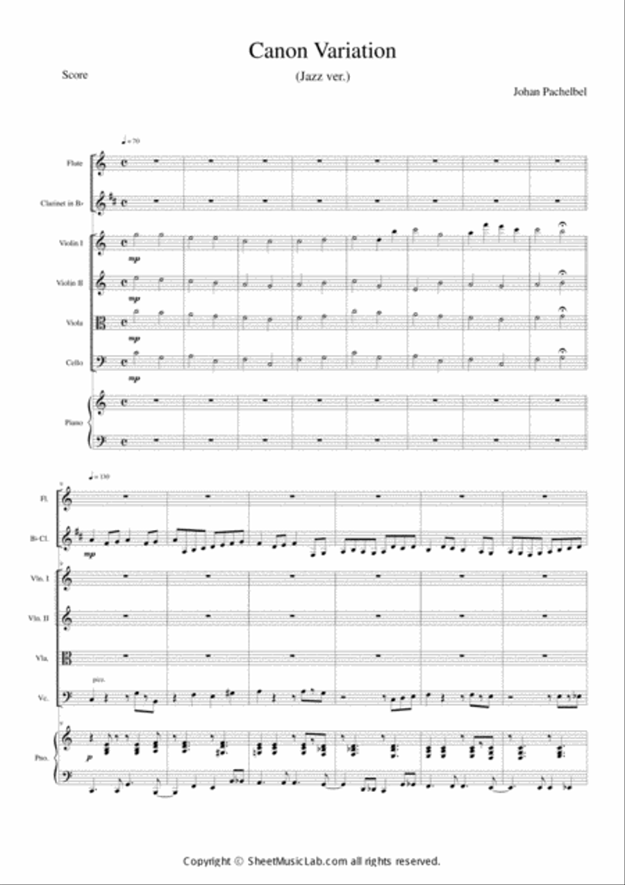 Canon Variation (Jazz Version) Orchestra scores gallery preview page 1