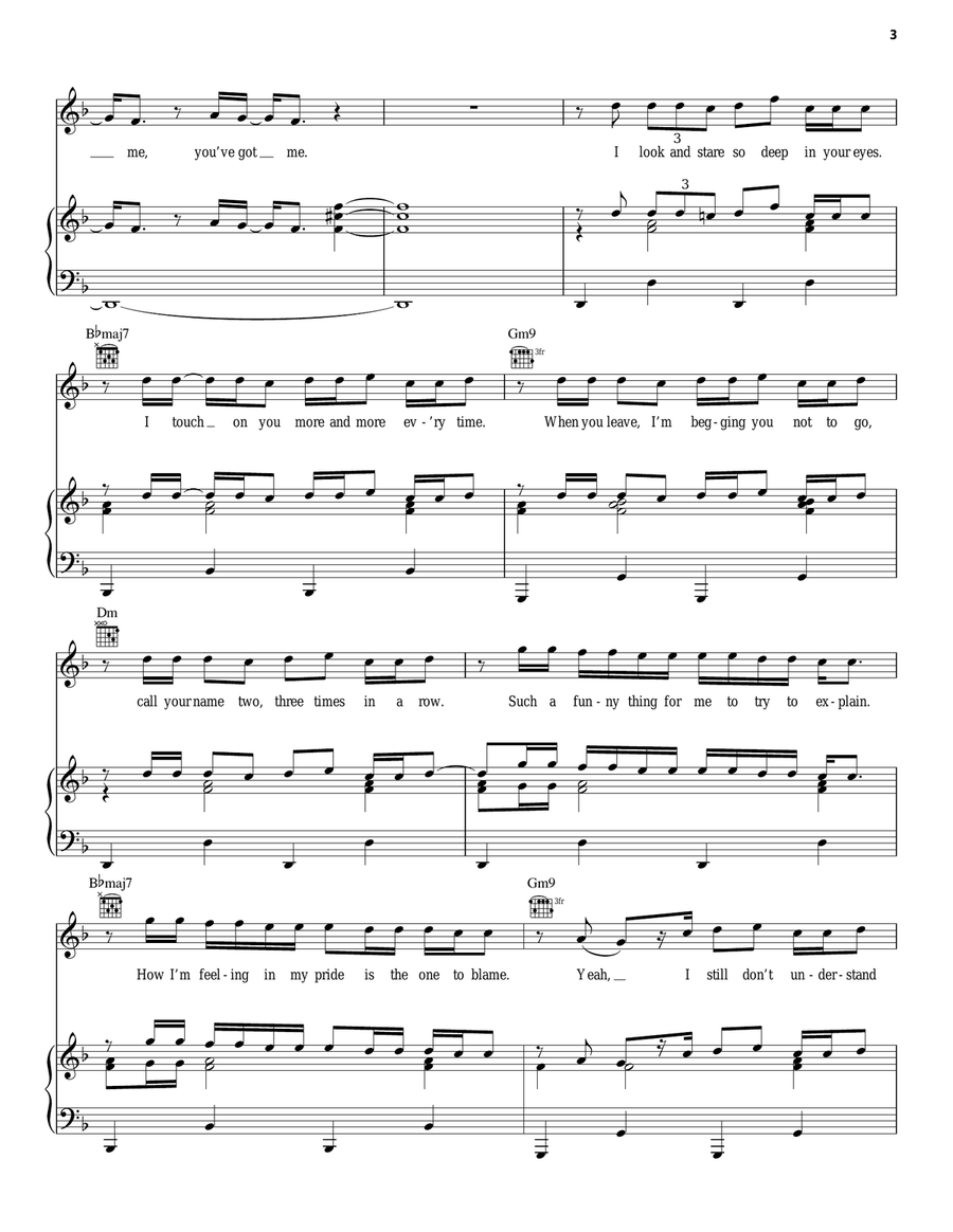 Crazy In Love Piano, Vocal, Guitar scores gallery preview page 3