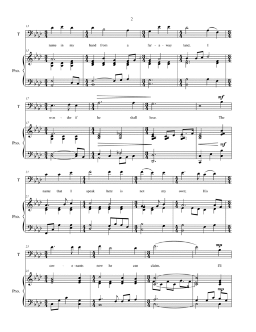 Speak My Name - Soprano/Tenor duet with piano accompaniment Choir scores gallery preview page 3