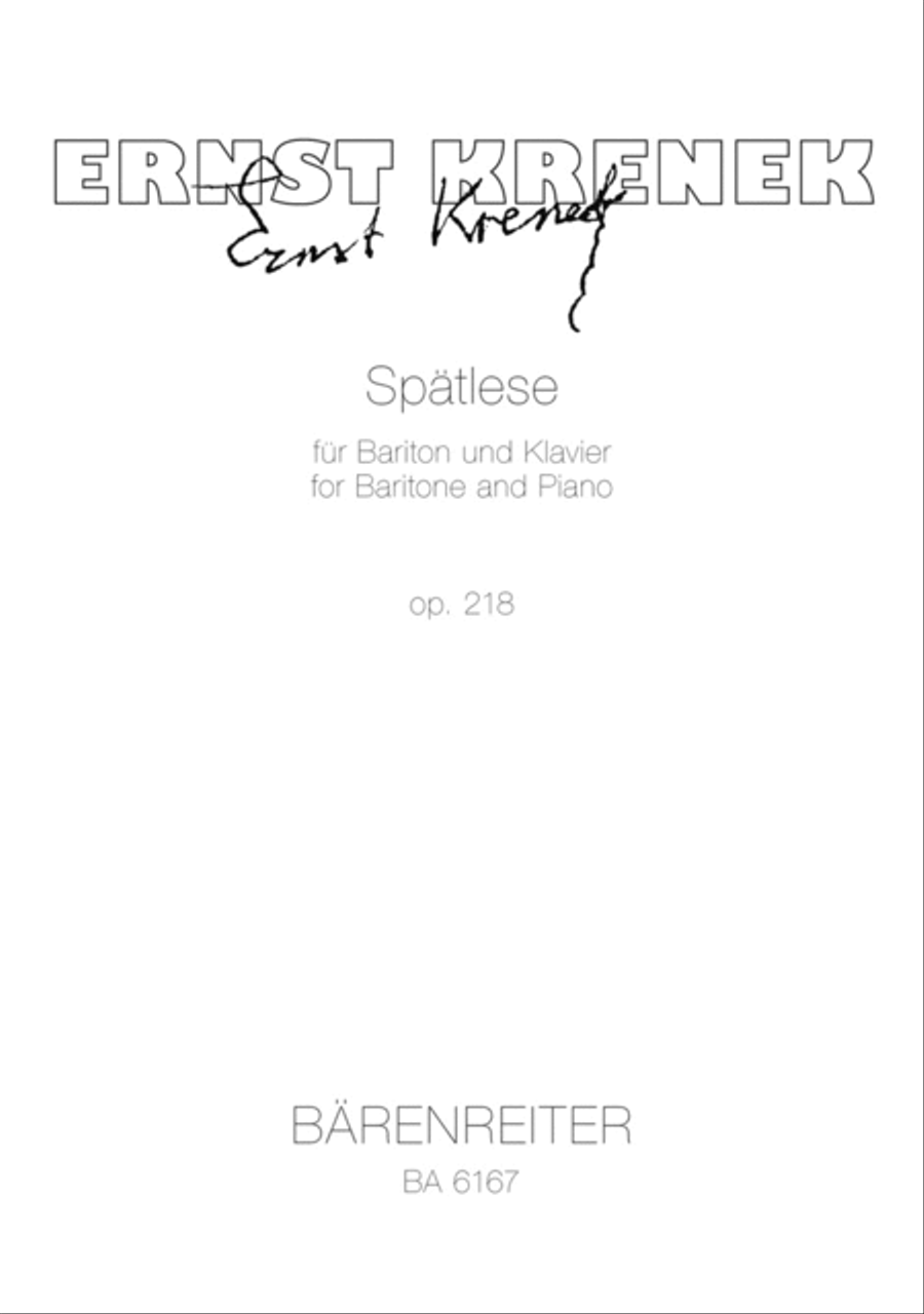 Spatlese, Op. 218 Baritone Voice scores gallery preview page 1