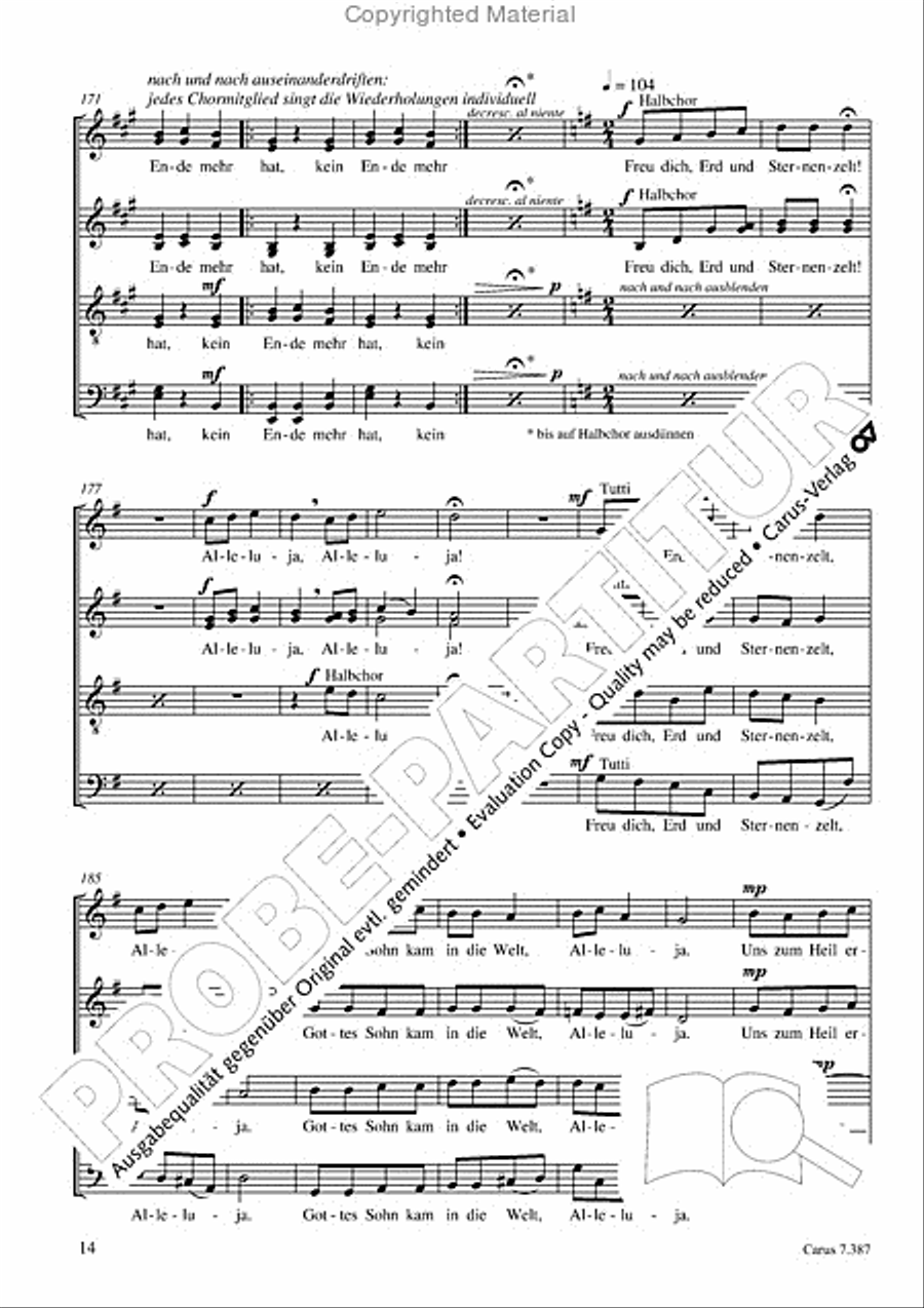 O Freude uber Freude 4-Part scores gallery preview page 15