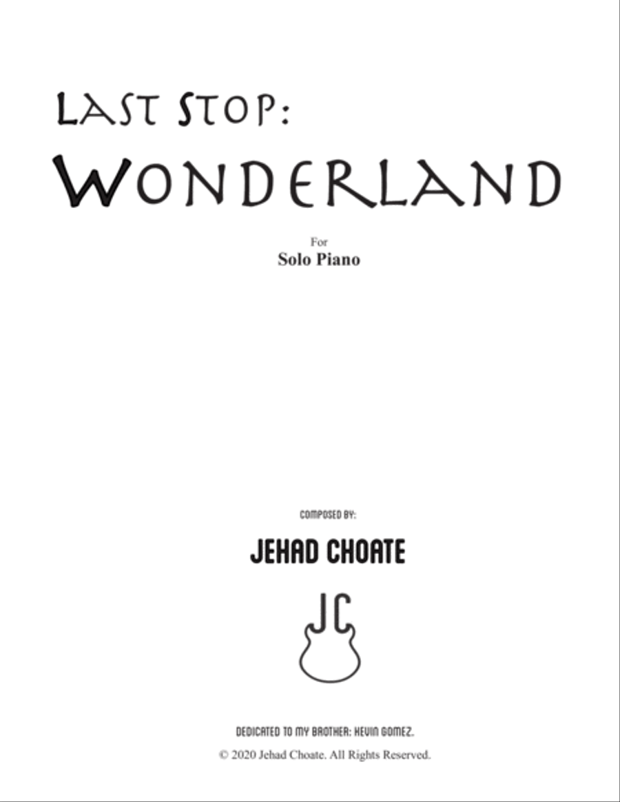 Last Stop: Wonderland Piano Solo scores gallery preview page 1