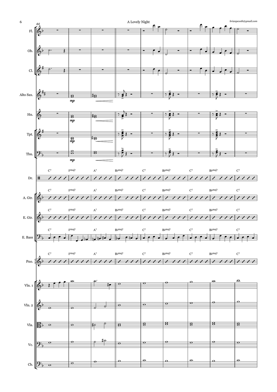 A Lovely Night Large Ensemble scores gallery preview page 6