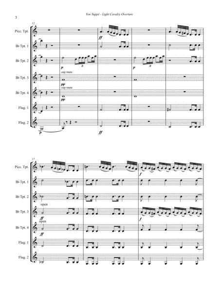 Light Cavalry Overture for 7-part Trumpet Ensemble, arr. Justin Bland