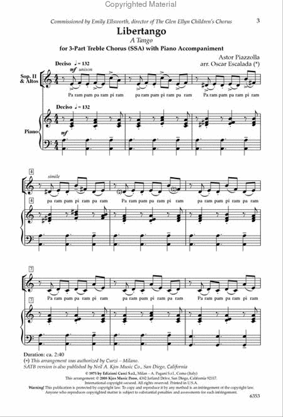 Libertango (SSA) Libertango (SSA) SSA scores gallery preview page 2