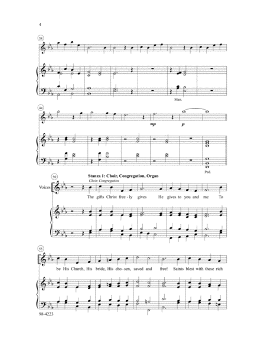 The Gifts Christ Freely Gives 4-Part scores gallery preview page 4