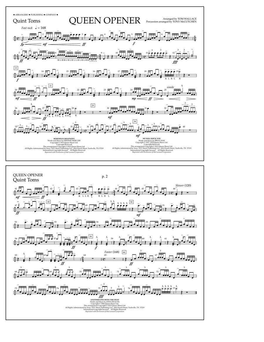 Queen Opener - Quint-Toms Marching Band scores gallery preview page 1