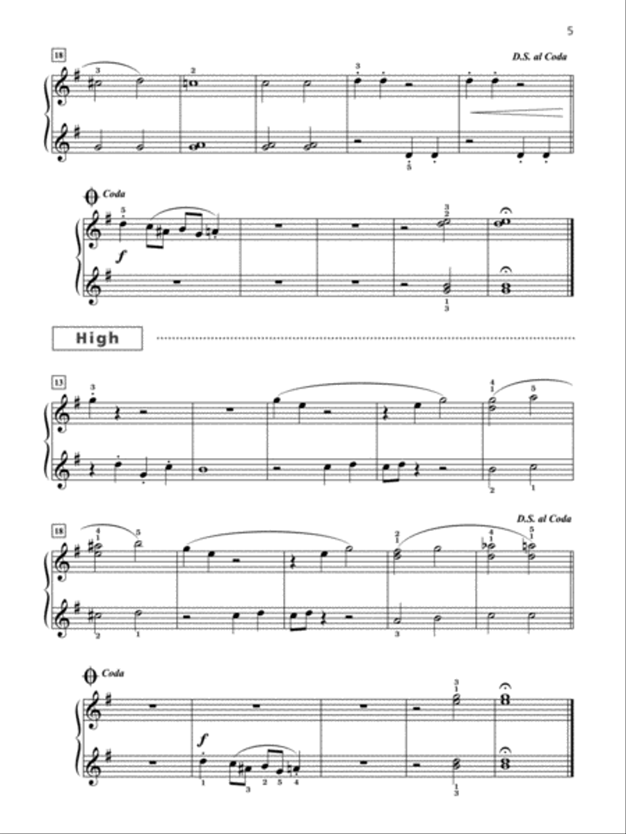 Grand Trios for Piano, Book 3: 4 Late Elementary Pieces for One Piano, Six Hands Piano Solo scores gallery preview page 5