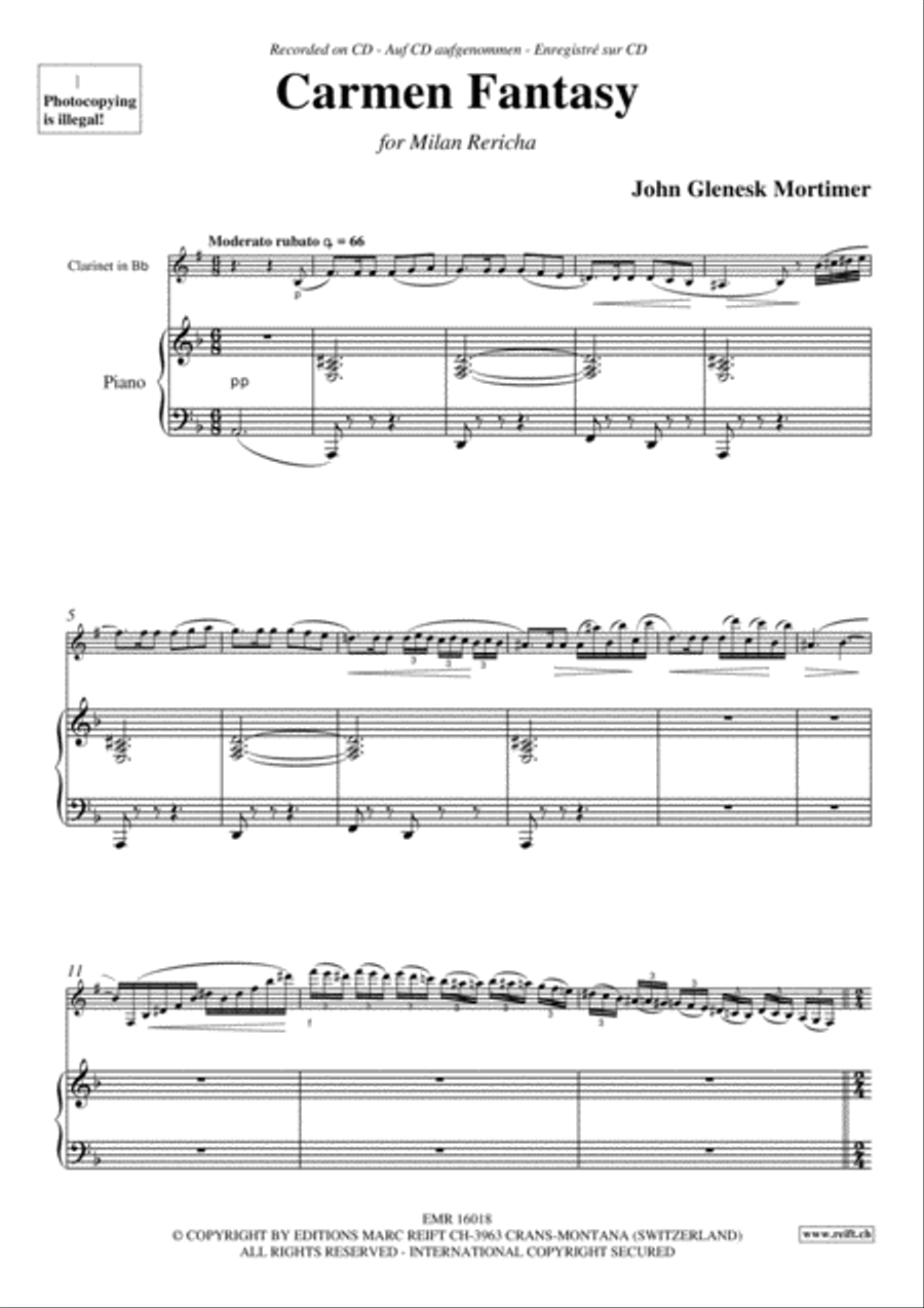 Carmen Fantasy Clarinet Solo scores gallery preview page 5