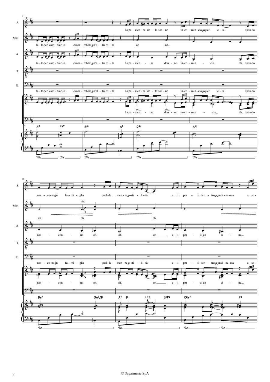 Gli Uomini non Cambiano (SSATB + Piano) SSATB scores gallery preview page 3