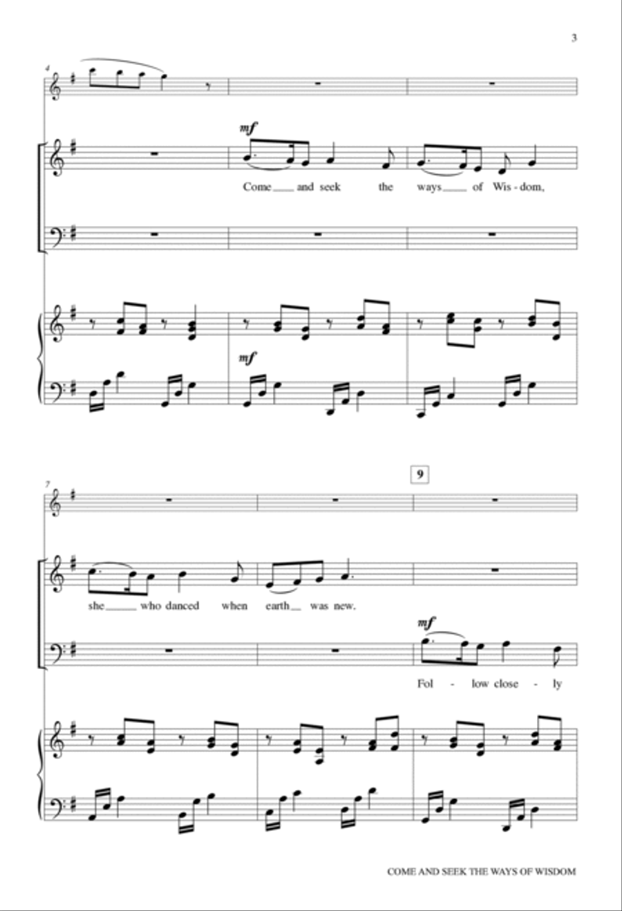 Come and Seek the Ways of Wisdom 2-Part scores gallery preview page 3