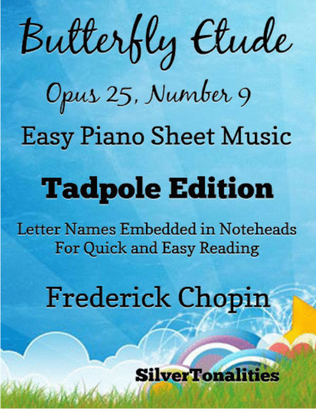Book cover for Butterfly Etude Opus 25 Number 9 Easy Piano Sheet Music 2nd Edition