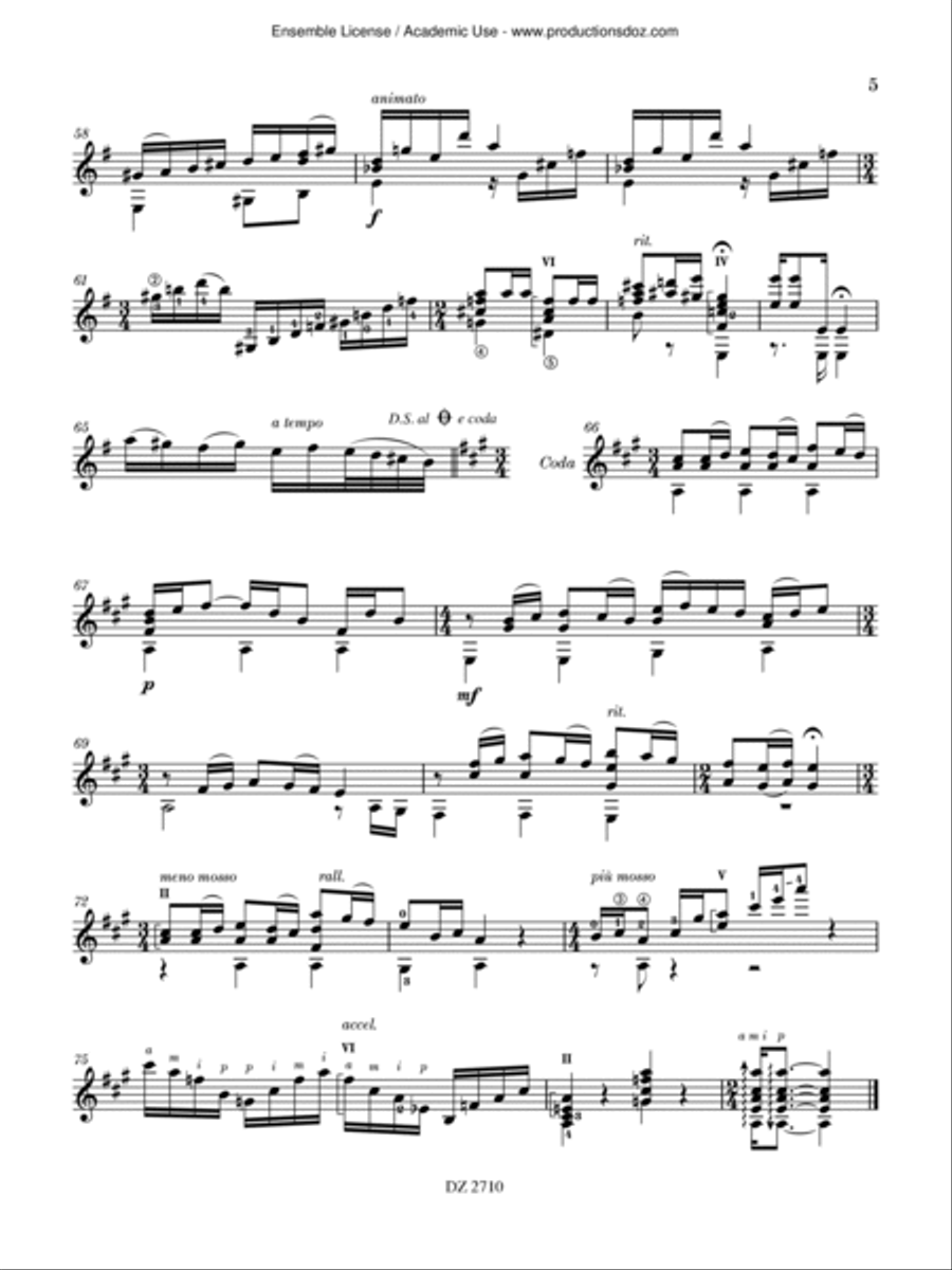 Sonata No. 2 Classical Guitar scores gallery preview page 5