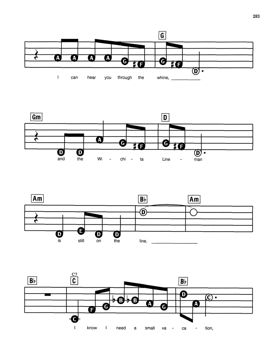 Wichita Lineman Electronic Keyboard scores gallery preview page 2